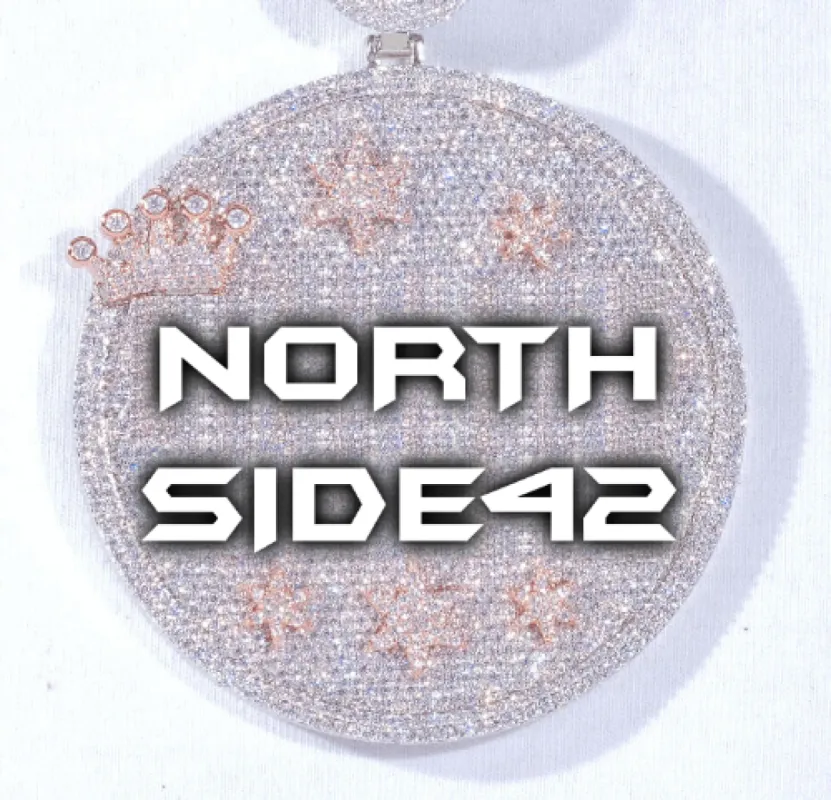 CUSTOM LETTER NECKLACE 3D BIG CROWN DISC sold by The GUU Shop