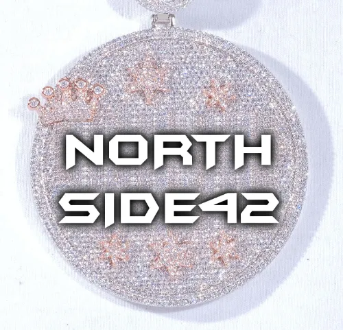 CUSTOM LETTER NECKLACE 3D BIG CROWN DISC sold by The GUU Shop