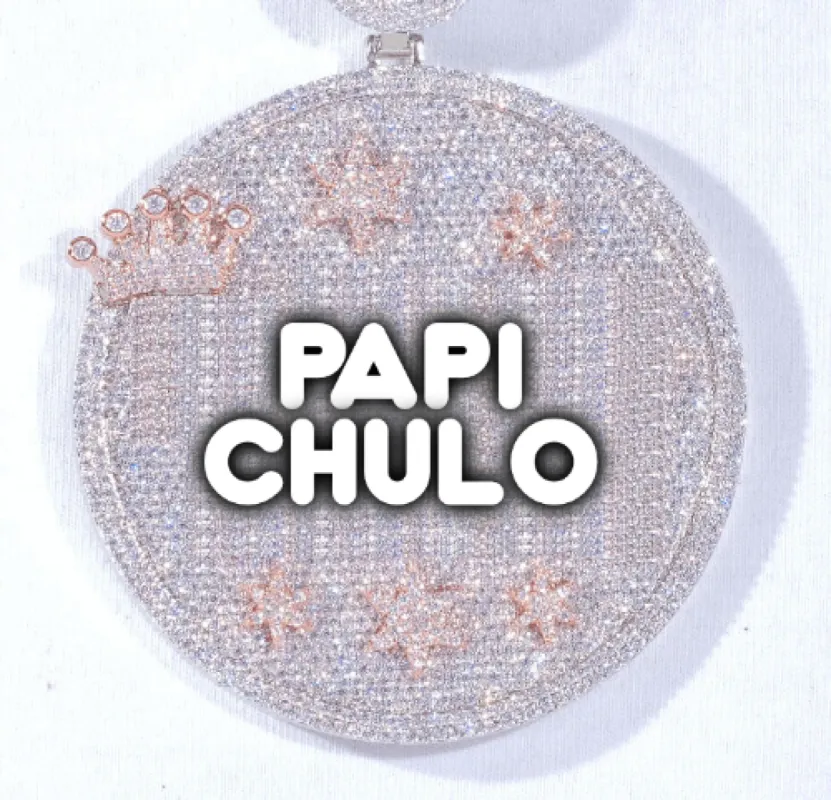 CUSTOM LETTER NECKLACE 3D BIG CROWN DISC sold by The GUU Shop