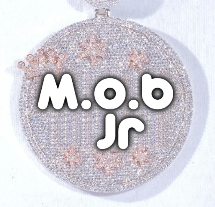 CUSTOM LETTER NECKLACE 3D BIG CROWN DISC sold by The GUU Shop