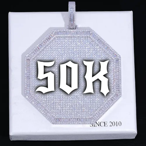 CUSTOM LETTER NECKLACE 3D BIG OCTAGON sold by The GUU Shop