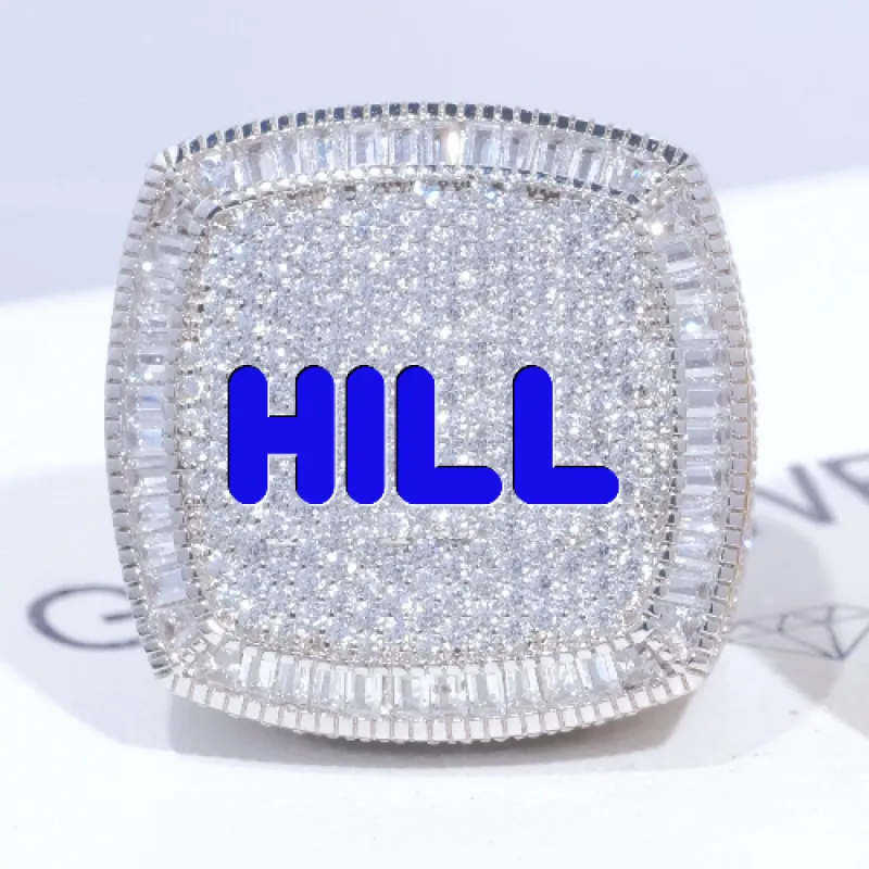 CUSTOM LETTER 3D ICED RING sold by The GUU Shop