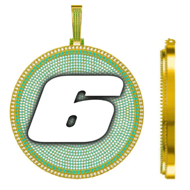 CUSTOM LETTER NECKLACE 3D BIG DISC sold by The GUU Shop