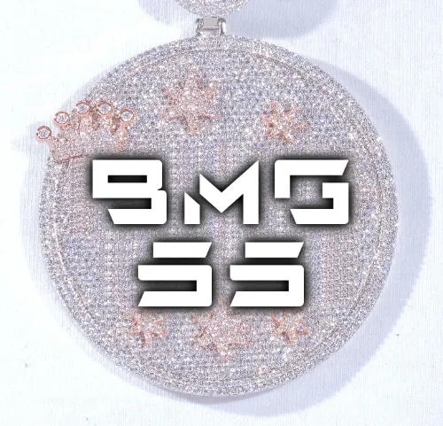 CUSTOM LETTER NECKLACE 3D BIG CROWN DISC sold by The GUU Shop