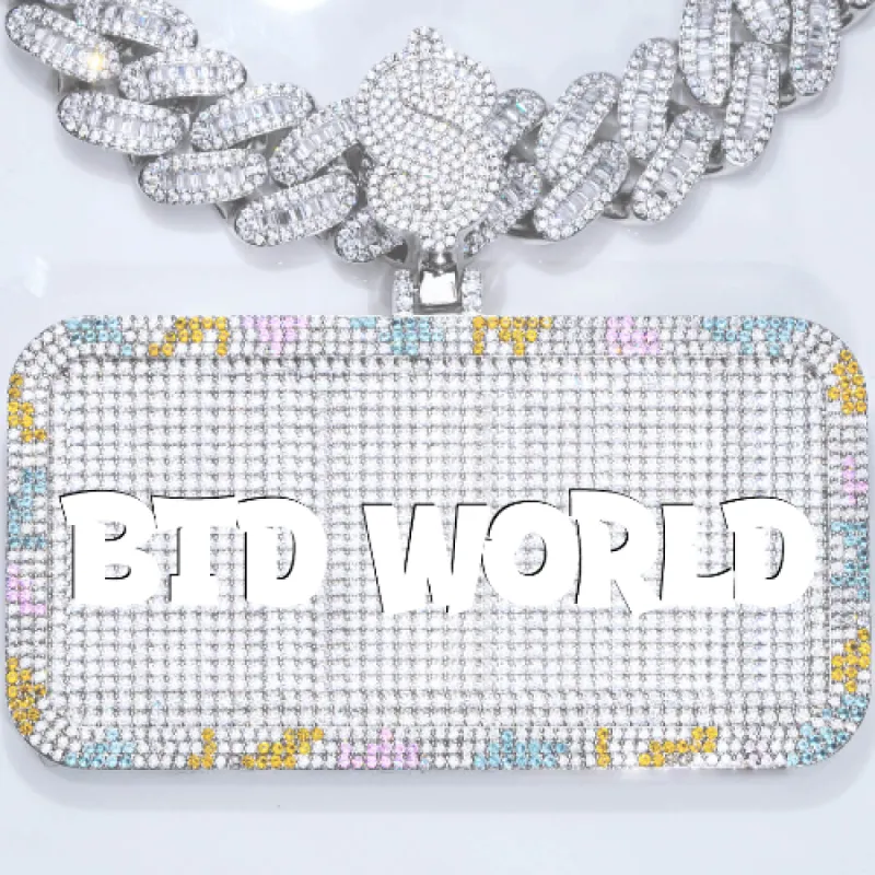 CUSTOM LETTER NECKLACE 3D COLORFUL SQUARE sold by The GUU Shop