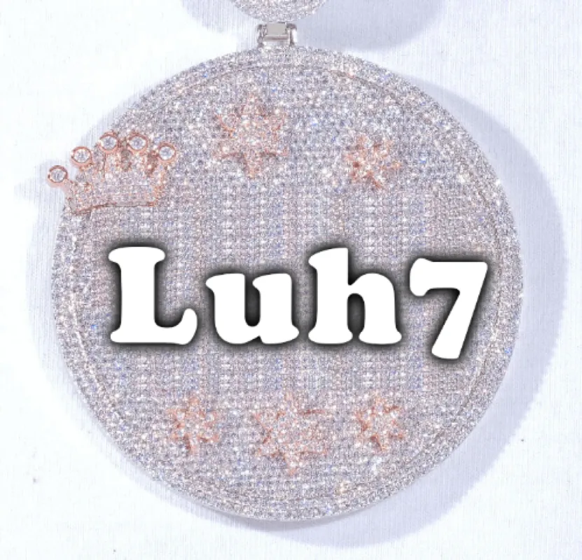 CUSTOM LETTER NECKLACE 3D BIG CROWN DISC made by The GUU Shop