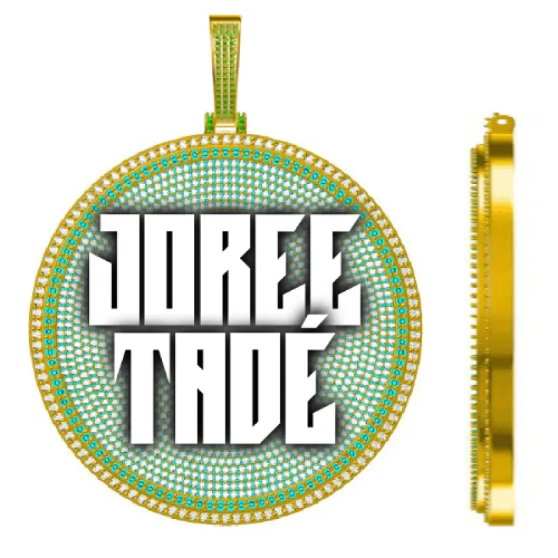 CUSTOM LETTER NECKLACE 3D BIG DISC sold by The GUU Shop