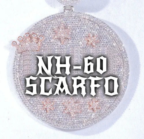 CUSTOM LETTER NECKLACE 3D BIG CROWN DISC sold by The GUU Shop