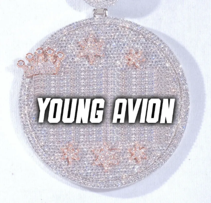 CUSTOM LETTER NECKLACE 3D BIG CROWN DISC sold by The GUU Shop