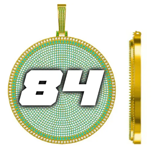 CUSTOM LETTER NECKLACE 3D BIG DISC sold by The GUU Shop