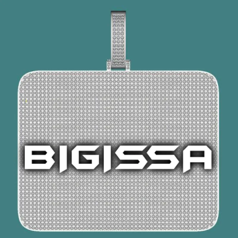 CUSTOM LETTER NECKLACE 3D BIG SQUARE sold by The GUU Shop