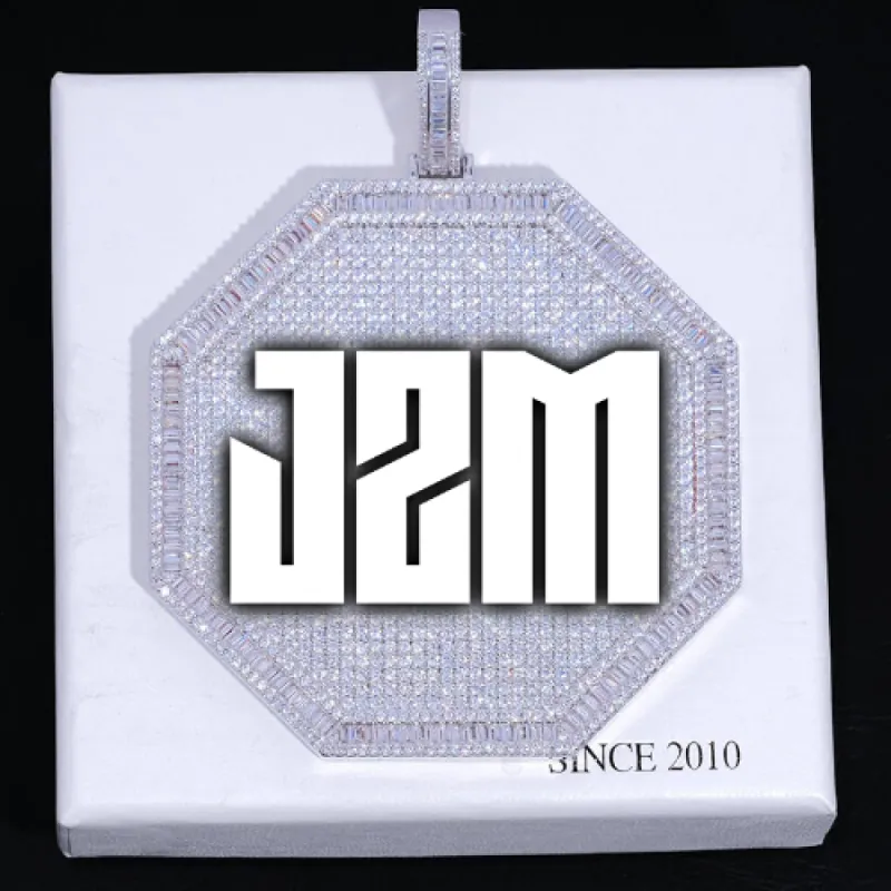 CUSTOM LETTER NECKLACE 3D BIG OCTAGON sold by The GUU Shop