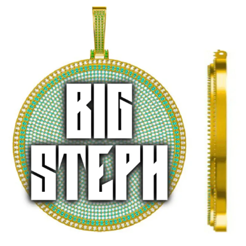 CUSTOM LETTER NECKLACE 3D BIG DISC sold by The GUU Shop