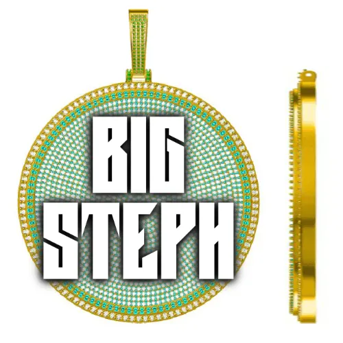 CUSTOM LETTER NECKLACE 3D BIG DISC sold by The GUU Shop