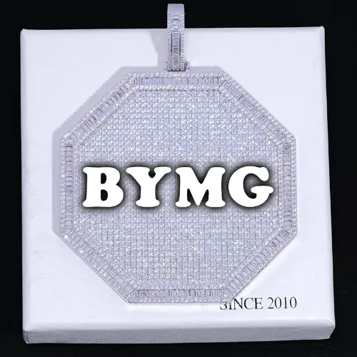 CUSTOM LETTER NECKLACE 3D BIG OCTAGON sold by The GUU Shop