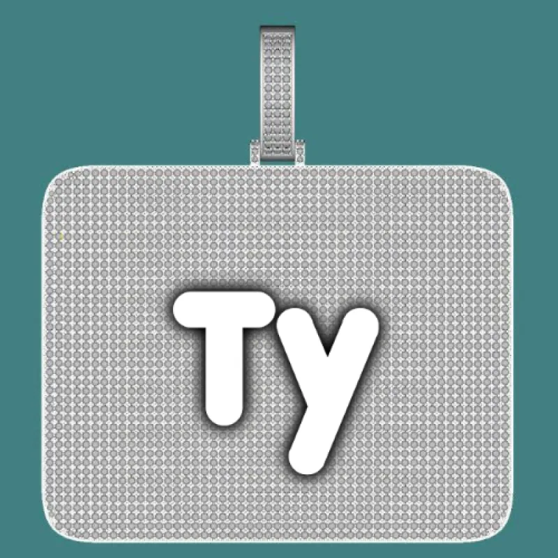 CUSTOM LETTER NECKLACE 3D BIG SQUARE sold by The GUU Shop