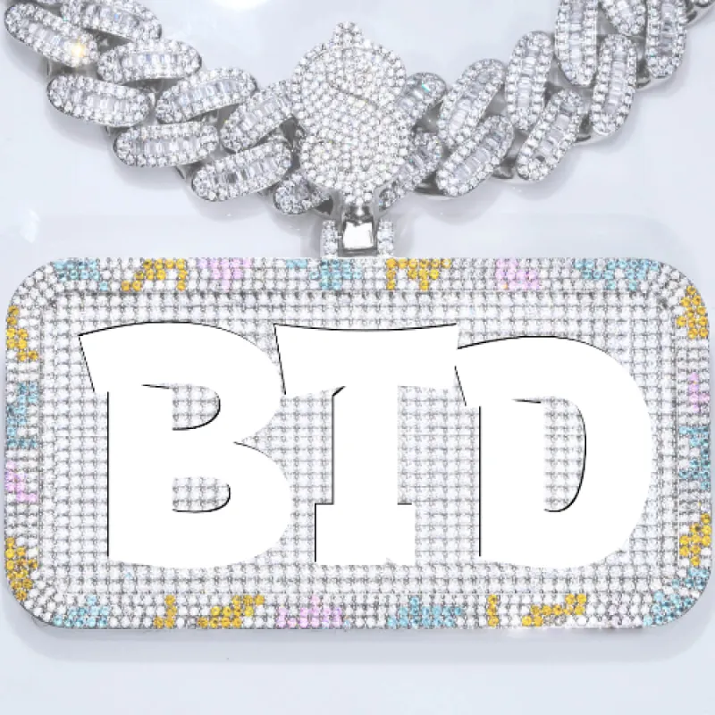 CUSTOM LETTER NECKLACE 3D COLORFUL SQUARE sold by The GUU Shop