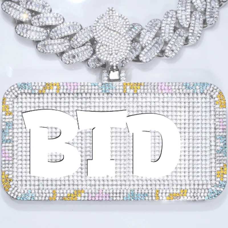 CUSTOM LETTER NECKLACE 3D COLORFUL SQUARE sold by The GUU Shop