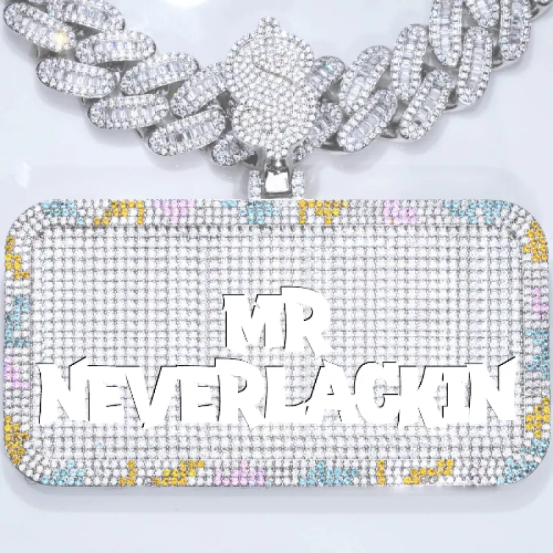 CUSTOM LETTER NECKLACE 3D COLORFUL SQUARE sold by The GUU Shop