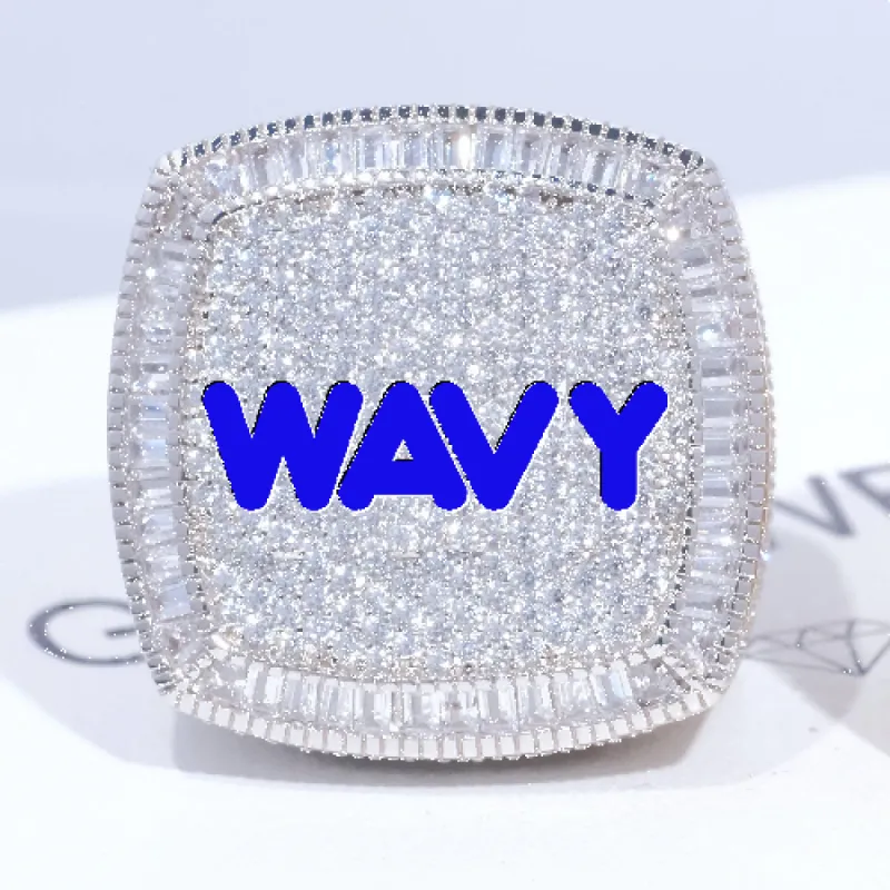 CUSTOM LETTER 3D ICED RING sold by The GUU Shop