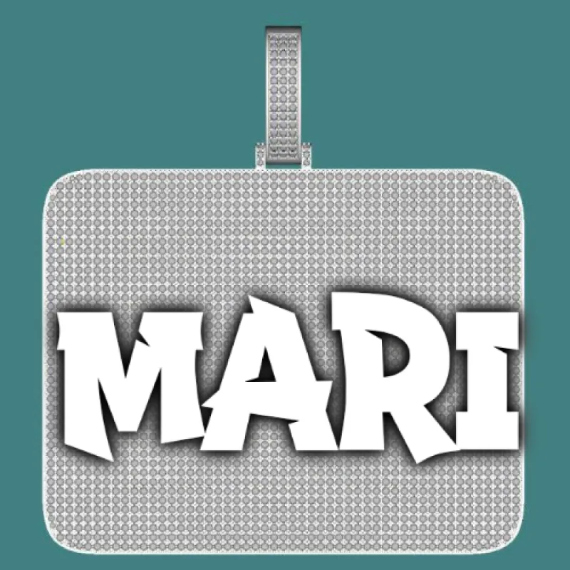 CUSTOM LETTER NECKLACE 3D BIG SQUARE sold by The GUU Shop