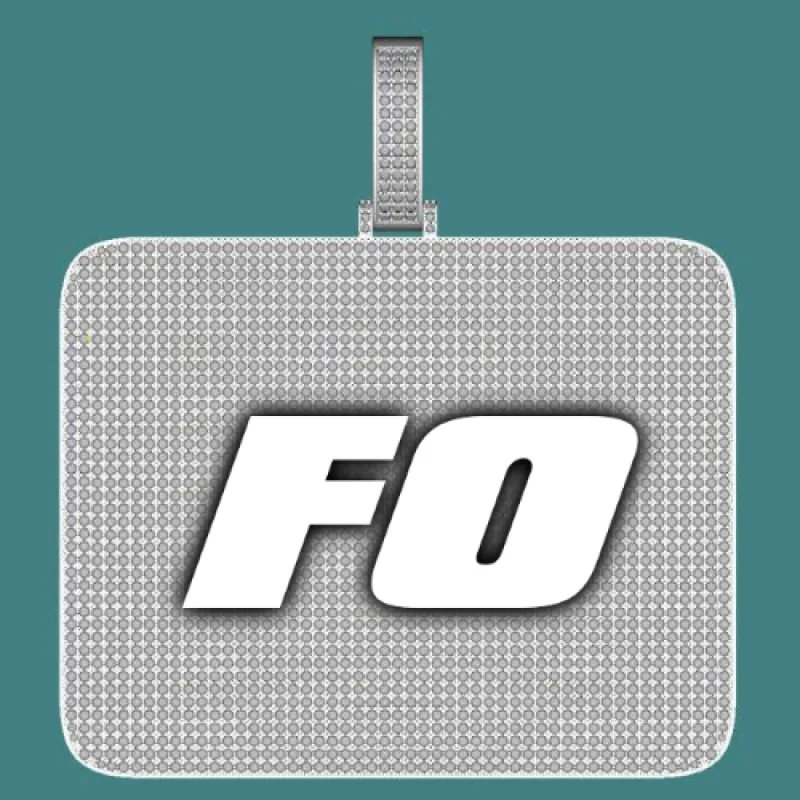 CUSTOM LETTER NECKLACE 3D BIG SQUARE sold by The GUU Shop