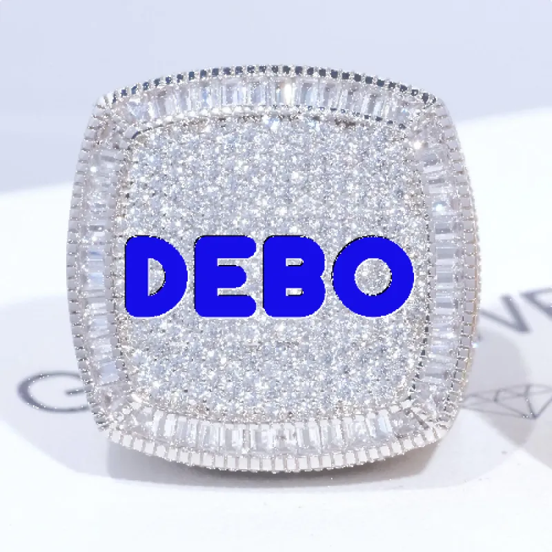 CUSTOM LETTER 3D ICED RING sold by The GUU Shop