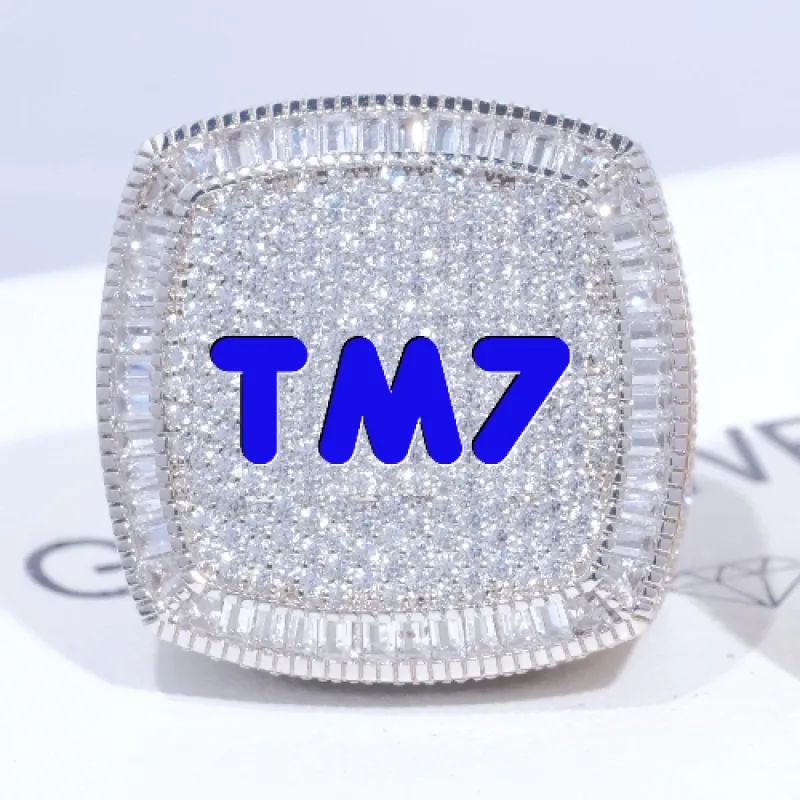 CUSTOM LETTER 3D ICED RING sold by The GUU Shop