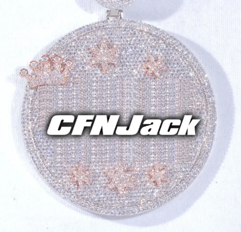 CUSTOM LETTER NECKLACE 3D BIG CROWN DISC sold by The GUU Shop