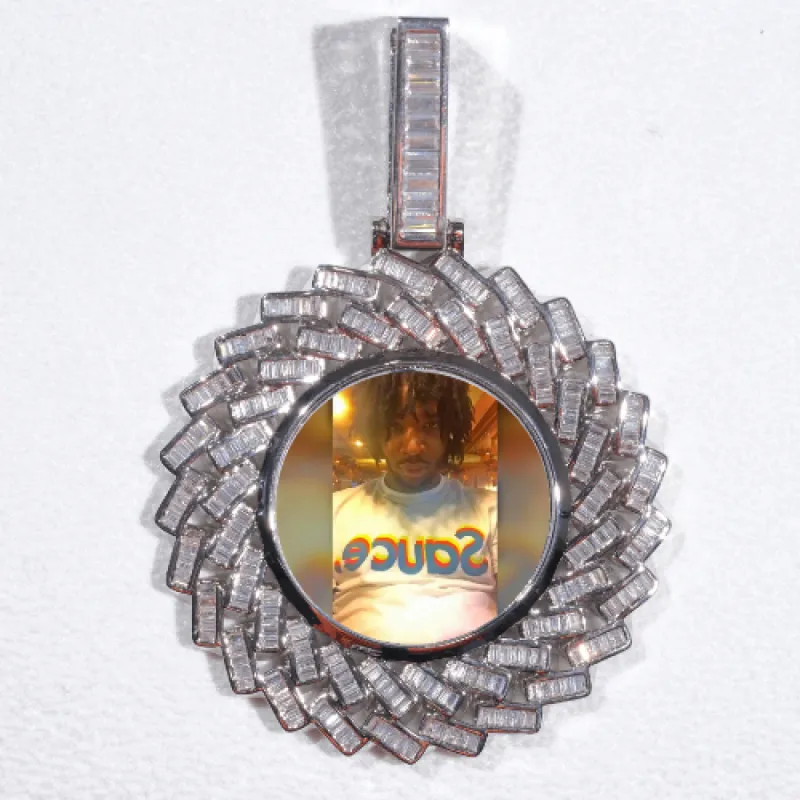 Large 3D Baguette Custom Picture Pendant sold by The GUU Shop