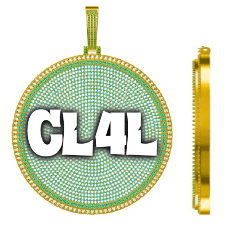 CUSTOM LETTER NECKLACE 3D BIG DISC sold by The GUU Shop