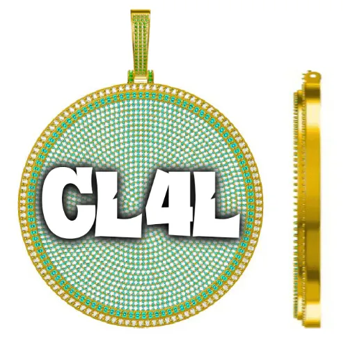 CUSTOM LETTER NECKLACE 3D BIG DISC sold by The GUU Shop