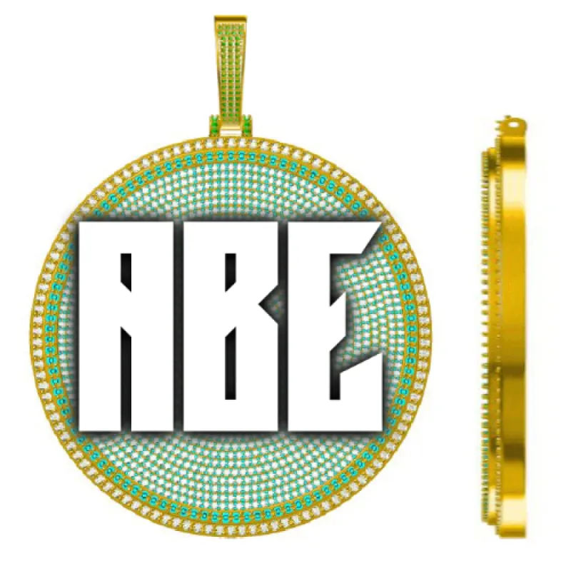 CUSTOM LETTER NECKLACE 3D BIG DISC sold by The GUU Shop