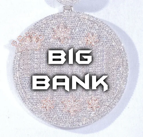 CUSTOM LETTER NECKLACE 3D BIG CROWN DISC sold by The GUU Shop