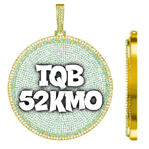 CUSTOM LETTER NECKLACE 3D BIG DISC sold by The GUU Shop