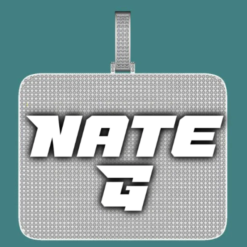 CUSTOM LETTER NECKLACE 3D BIG SQUARE sold by The GUU Shop