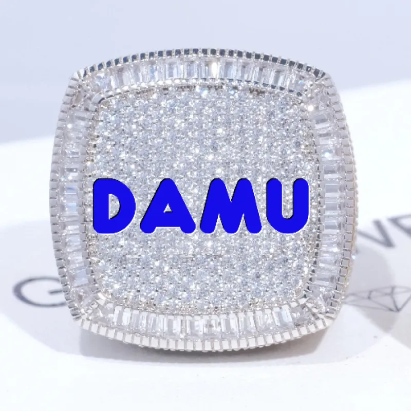 CUSTOM LETTER 3D ICED RING sold by The GUU Shop