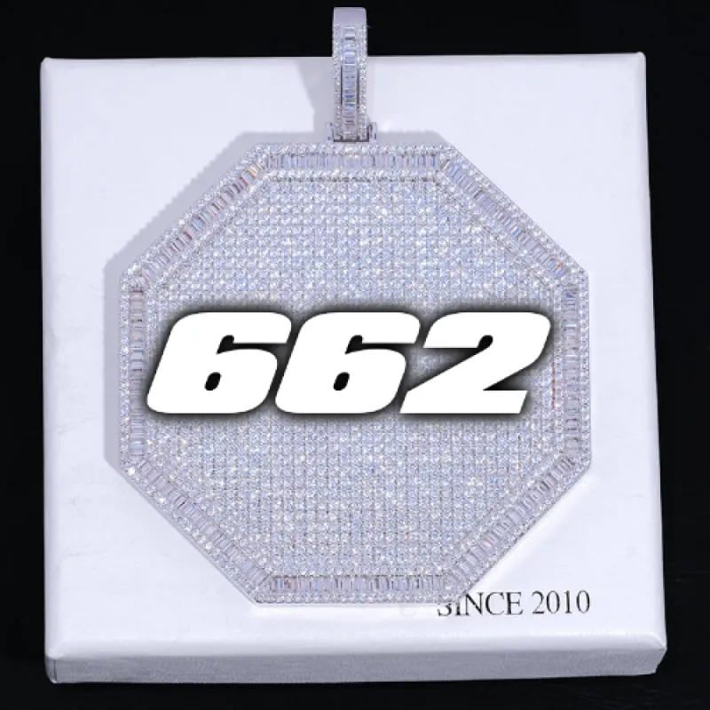 CUSTOM LETTER NECKLACE 3D BIG OCTAGON sold by The GUU Shop