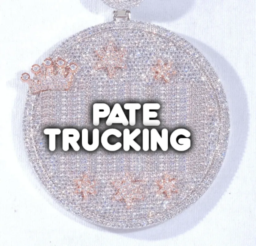 CUSTOM LETTER NECKLACE 3D BIG CROWN DISC sold by The GUU Shop