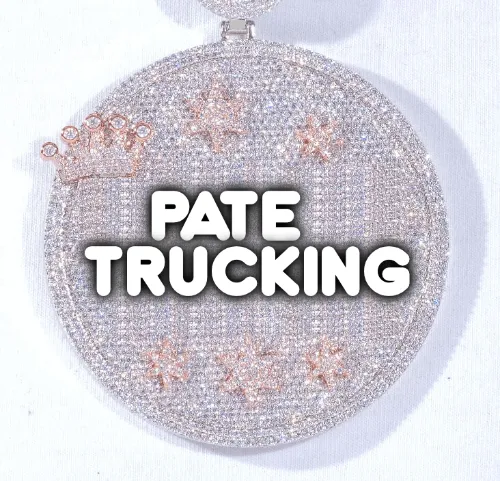 CUSTOM LETTER NECKLACE 3D BIG CROWN DISC sold by The GUU Shop