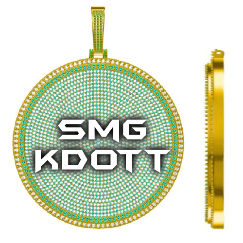 CUSTOM LETTER NECKLACE 3D BIG DISC sold by The GUU Shop