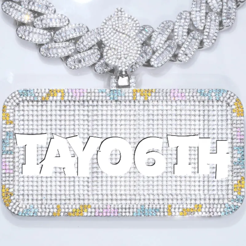 CUSTOM LETTER NECKLACE 3D COLORFUL SQUARE sold by The GUU Shop
