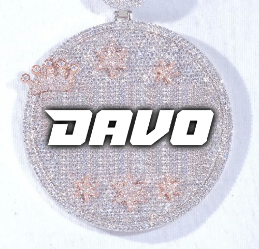 CUSTOM LETTER NECKLACE 3D BIG CROWN DISC sold by The GUU Shop