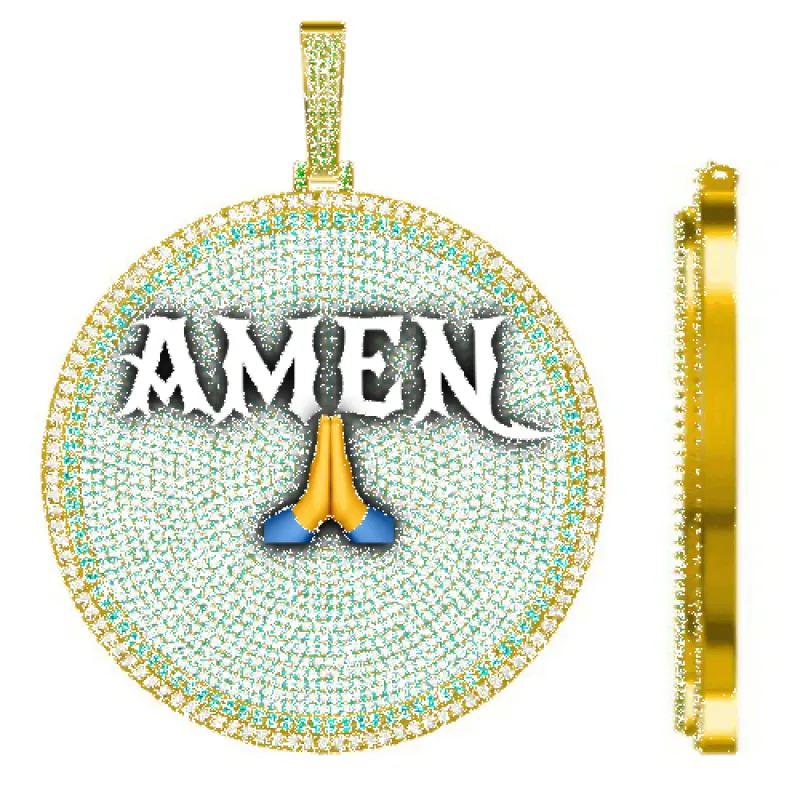 CUSTOM LETTER NECKLACE 3D BIG DISC sold by The GUU Shop