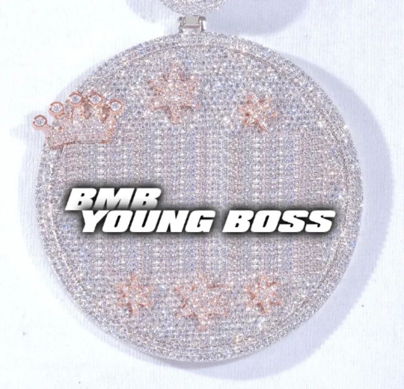 CUSTOM LETTER NECKLACE 3D BIG CROWN DISC sold by The GUU Shop