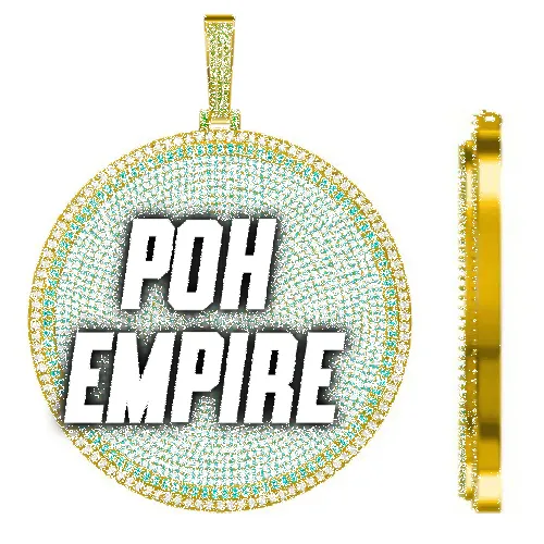 CUSTOM LETTER NECKLACE 3D BIG DISC sold by The GUU Shop