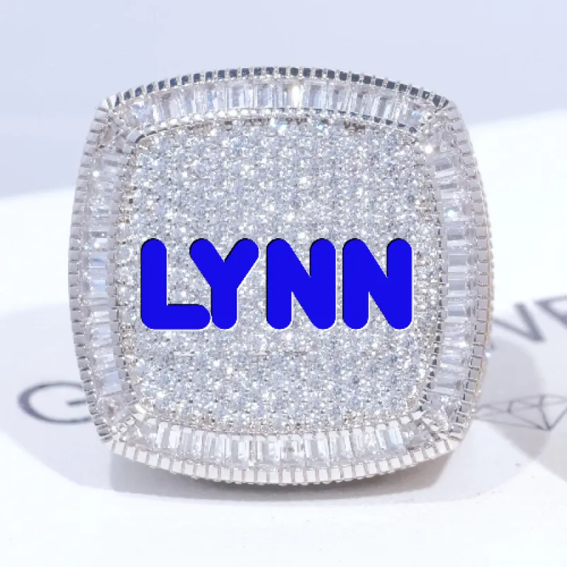 CUSTOM LETTER 3D ICED RING sold by The GUU Shop