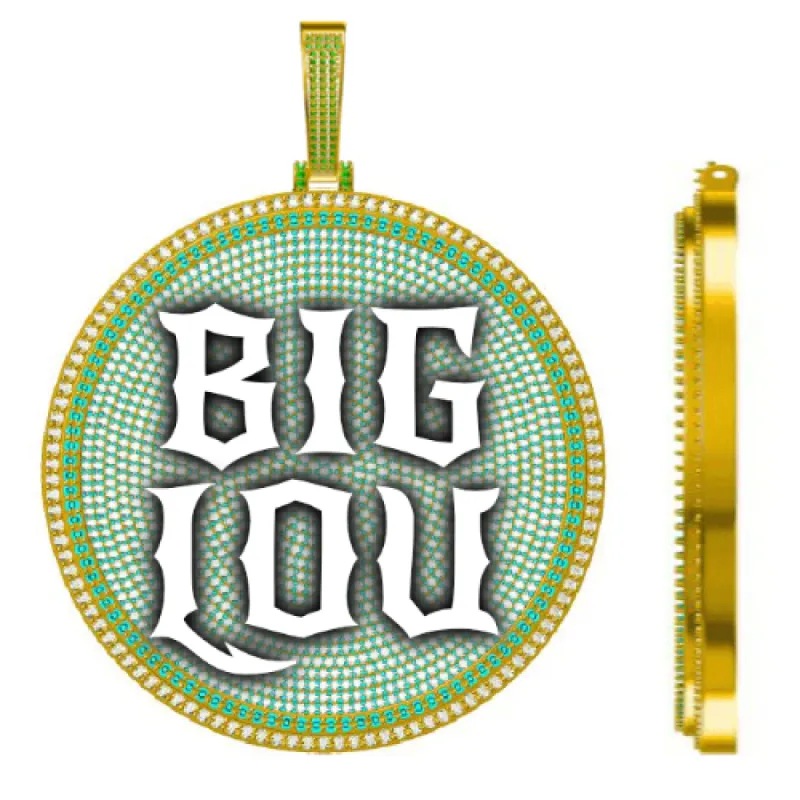 CUSTOM LETTER NECKLACE 3D BIG DISC made by The GUU Shop