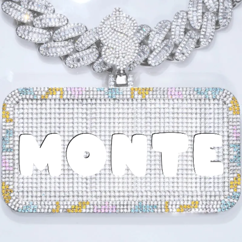 CUSTOM LETTER NECKLACE 3D COLORFUL SQUARE sold by The GUU Shop