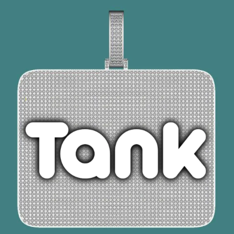 CUSTOM LETTER NECKLACE 3D BIG SQUARE sold by The GUU Shop